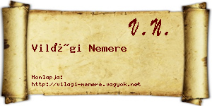 Világi Nemere névjegykártya